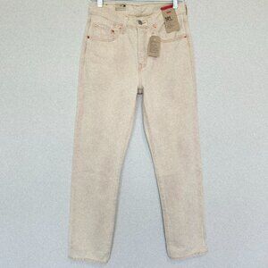 NWT Levi’s 501 High Rise Straight Jeans Size 27 Light Tan 90s